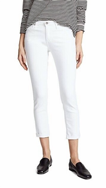 prima roll-up jeans in white