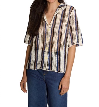 colby crochet shirt in multi stripe