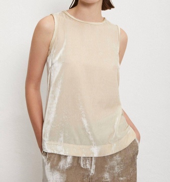 velvet top in ecru