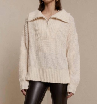 everett sweater in white