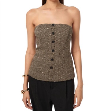 elliot top in black and tan