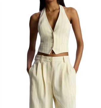 woodson pinstripe vest in cream/black stripe