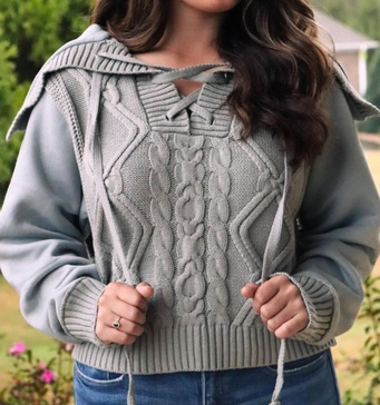 sweater sweatshirt combo in gray