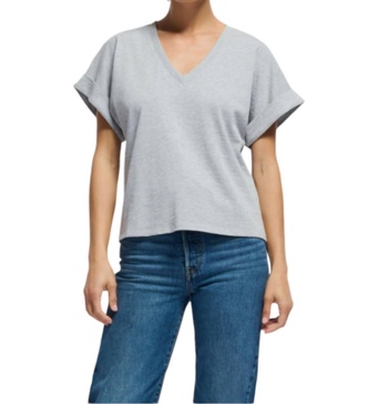 stevie cuffed t-shirt in heather grey