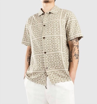 tile short sleeve shirt in sage