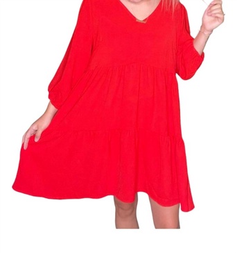classic tiered dress in hot pink