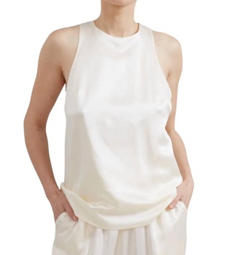 silk tank top in ivory