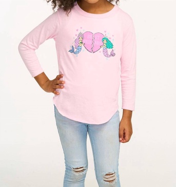 girls tee in mermaid bestie