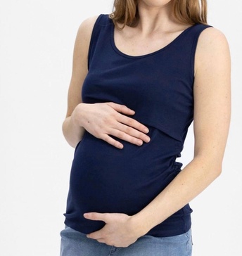 jersey nursing tank in navy