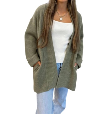 open pocket cardigan in olive