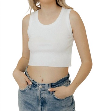 cropped poppy tank top in white