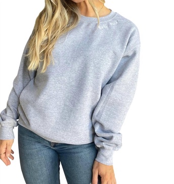 wolf pack embroidered sweatshirt in sport grey