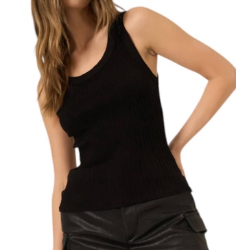 cooper sweater rib tank top in black