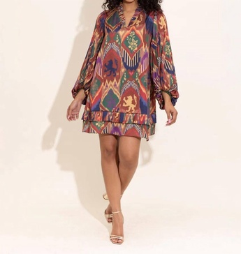 liza dress in royal ikat