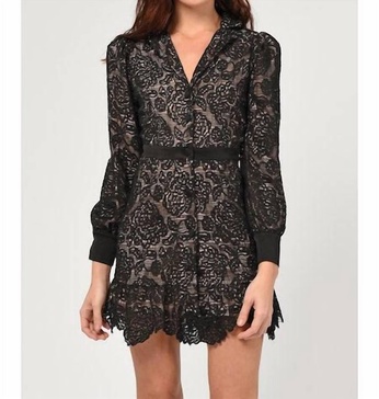 sophie lace blazer dress in black