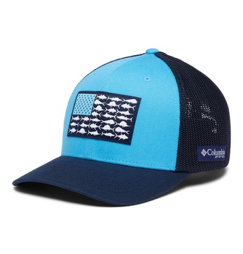 Columbia Unisex Adult PFG Fish Flag Mesh Ball Cap High Crown