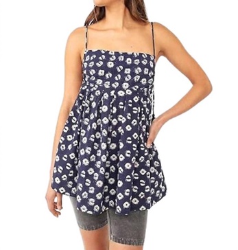 molly tunic top in indigo combo