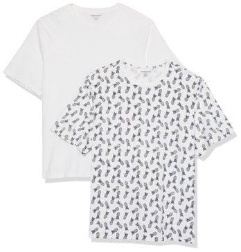 Amazon Essentials T-Shirts for Men, 100% Cotton and Cotton-Poly Blend, Regular-Fit, Short-Sleeve Crewneck, 2-Pack