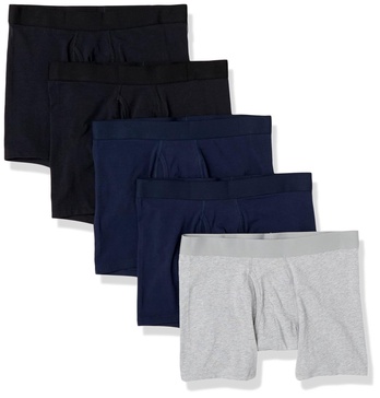 Amazon Essentials Men's Cotton Jersey Boxer Briefs (Available in Big & Tall), 5-Pack
