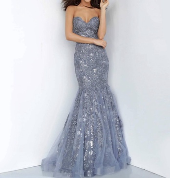 sweetheart neckline mermaid prom dress in grey