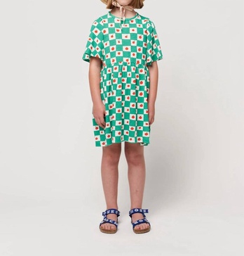 tomato ruffle sleeve dress in off white
