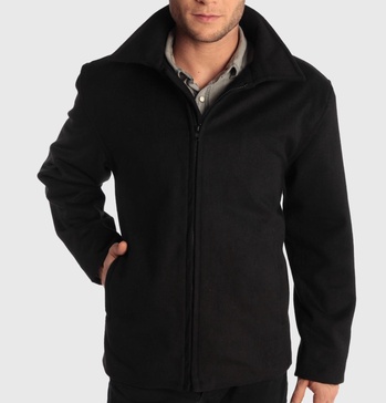 Grant Mens 28" Open Bottom Jacket Wool Blend JD Bomber Zippered Jacket