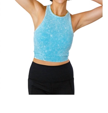 goals ribbed tank top in ice blue