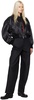 Black satin blend bomber