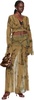 Khaki Cargo Denim Maxi Skirt
