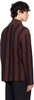 Navy & Brown Mohair Stripe Cardigan