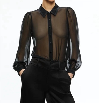 roanne sheer blouse in black