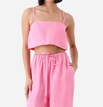 delphi bodice crop top in rose