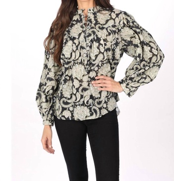 sam long sleeve top in onyx