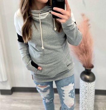 long sleeve hoodies in multicolor