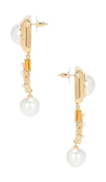 Gold Pearl Shell Earrings