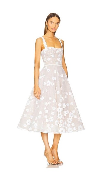 Mademoiselle Embroidered Floral Sequin Midi Dress