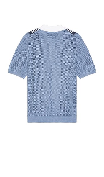 Berlin Half Zip Stripe Colourblock Textured Polo
