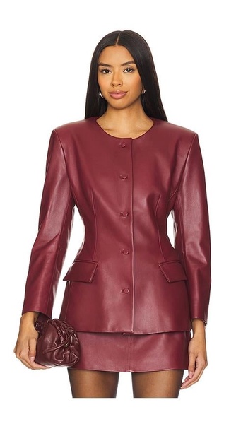 Leather Padded Contoured Blazer