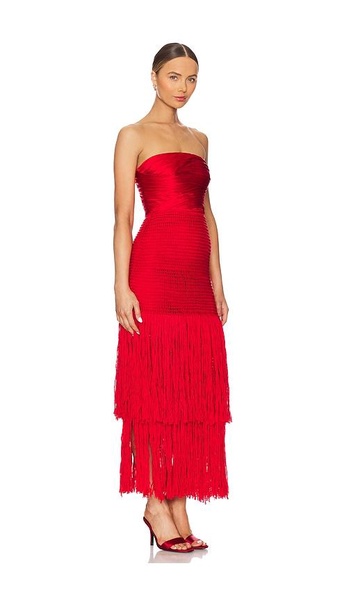Draped Bustier Dress With Crochet