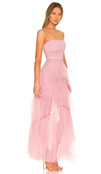 Corset Tulle Gown in Pink Tint