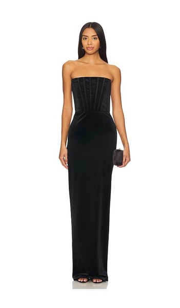 Florentina Strapless Velvet Gown