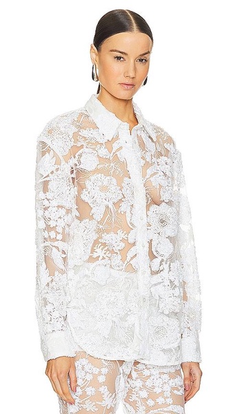 x REVOLVE Cara Embroidered Button Down Blouse