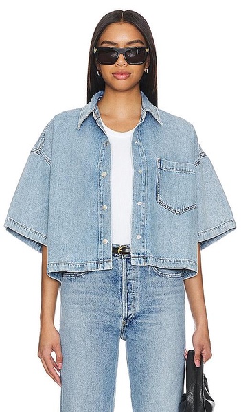 Rona Box cropped denim shirt