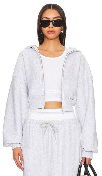 Cropped Zip Up Hoodie