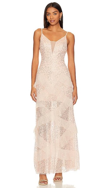 Ruffle Trim Gown