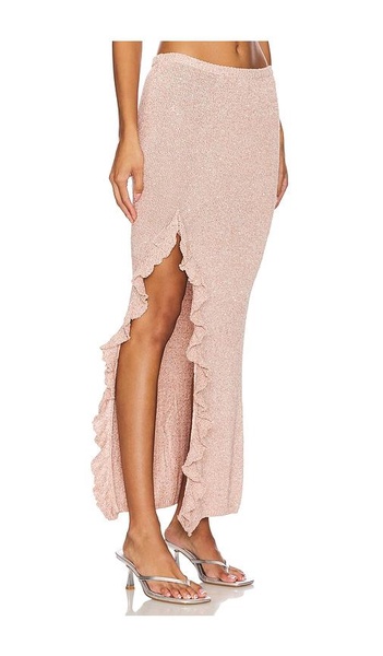 Michaela Split Skirt - Blush Sequin