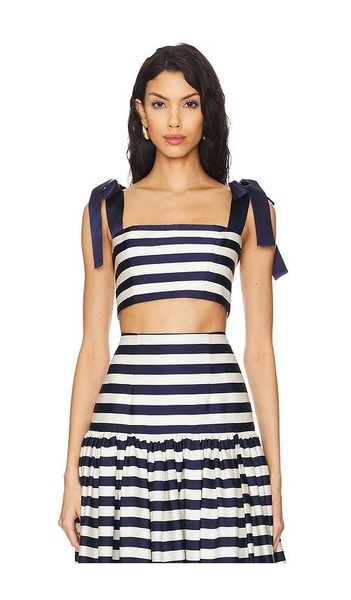 Quinn Striped Top in Navy & White