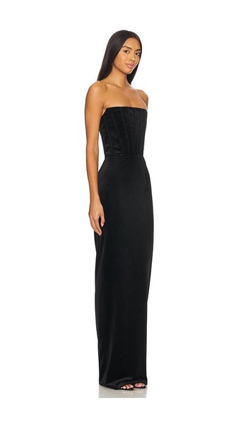Florentina Strapless Velvet Gown