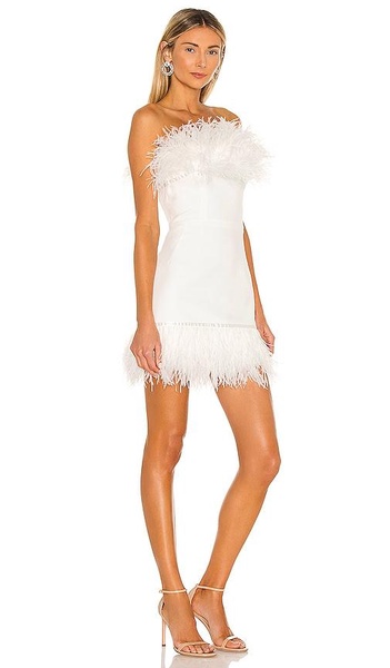 Lola Blanc Mini Feather Dress