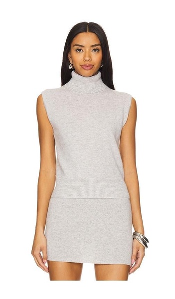 Cashmere Sleeveless Roll Neck Top